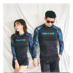 
Couple wear surfing suit long-sleeved sun protection Korean swimsuit women's belly-covering slimming split wetsuit hot spring swimming suit
