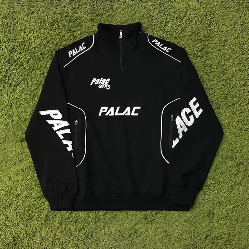 PALACE LIFE RACER TOP 三角熊猫拼色半拉链卫衣机车服赛车服男女-Taobao