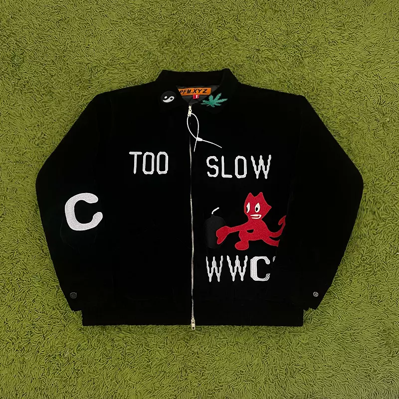 CPFM.XYZ TOO SLOW SOUVENIR JACKET 嘻哈重磅涂鸦刺绣夹克外套潮