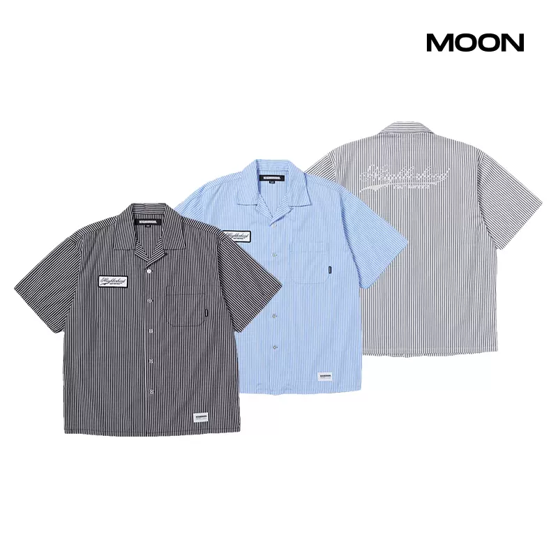 现货Neighborhood STRIPE WORK SHIRT SS条纹工装短袖衬衫24SS-Taobao 