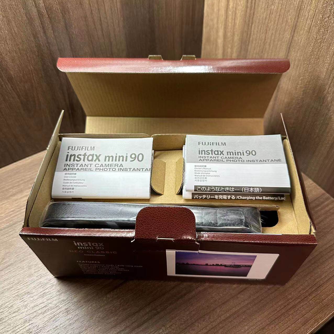 FUJIFILM INSTAX INSTANT MINI90 일회용 이미징 인스턴트 레트로 카메라 브라운-
