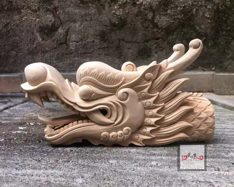 包先生纯手工雕刻东阳木雕龙盘单龙壁挂镂空玄关木雕挂件工艺品-Taobao