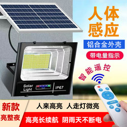 Solar-Powered Outdoor Light for Home Use, Suitable for Courtyard Entrances and Rural Areas, with a Split Design, Automatic Human Sensor for Nighttime Use, Made of Die-Cast Aluminum