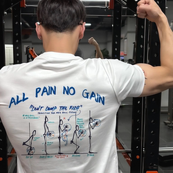 All Pain No Gain Medicine Ball High Flip Crossfit Training Movement Breakdown Weightlifting Quick-Dry Short Sleeve