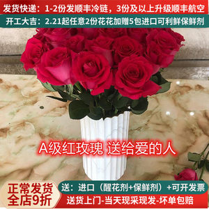 
A-grade red rose Corolla flowers Yunnan Kunming Dounan base direct delivery SF Express proposal real flower red