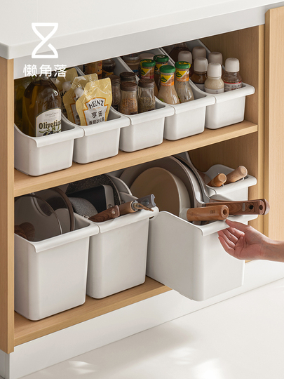 怠惰なコーナーキッチン鍋蓋オーガナイザー - 日本風プラスチック収納