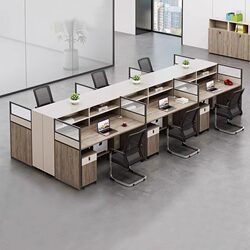 Screen 4/6 Person Staff Desk and Chair Combination Employee Modern Simple Computer Desk Workstation Office Deck