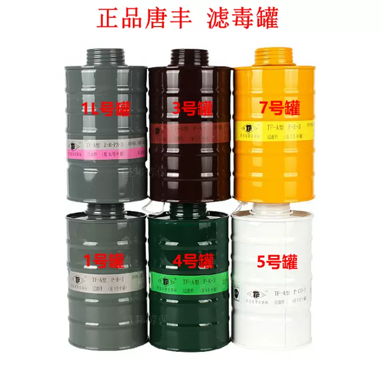 唐丰滤毒罐1,3,4,7号防毒面具喷漆甲醛氨气酸性co气体防毒罐
