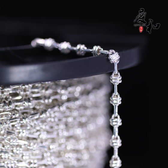 
Knotted chain S925 sterling silver lip chain hip-hop trendy cool jewelry chain DIY necklace bracelet fashion chain accessories