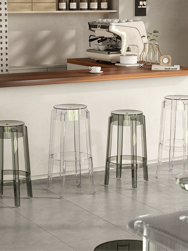 Прозрачный стул Акриловый дизайнерский стул Стул и стул Простые, модные творческие пластиковые табуретки с высоким стулом