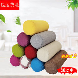 Cotton and Linen Neck Protection Cylindrical Pillow, Yoga Pillow, Beauty Bed Pillow, Sofa Round Long Lumbar Support Pillow, Large Sleeping Pillow, Removable and Washable