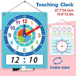 
Clock teaching aids model time cognition kindergarten primary school classroom teacher classroom teaching aids hanging board erasable