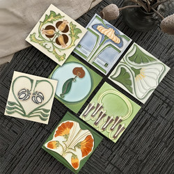 French Hand-Painted Enamel Handmade Bricks Retro Art Tiles 150X150 Kitchen Bathroom Bathroom Wall Tiles Waistline