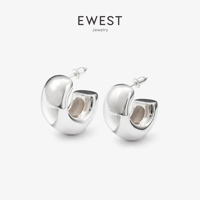 ewest popular sterling silver earrings for women simple silver earrings high-end earrings gold circle earrings light luxury earrings
