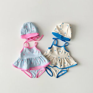 
Korean children's clothing 23 summer LINDO girls baby thin suspender shorts swimsuit split suit