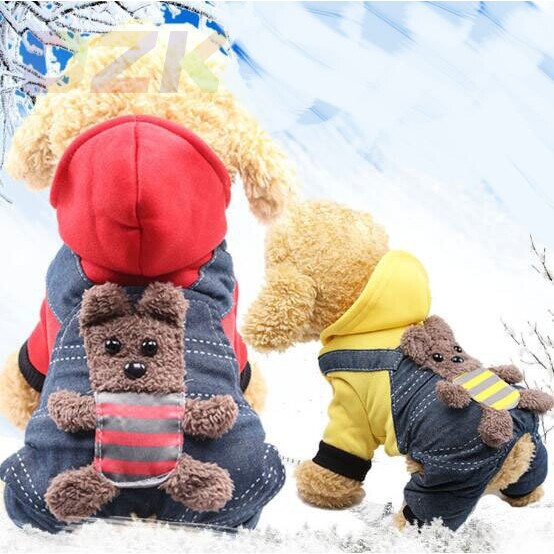 
Four-legged thickened double-layered cat cotton coat with back strap for bears, dog and cat pet clothes, autumn and winter warm dog supplies.9