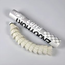 Enjoyhurt Badminton Balls, First-Class Goose Feather, Straightened Full-Round Badminton Balls, Flight Performance and Durability Combined, 12 Pieces Eh03