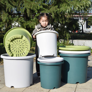 
Thickened extra large diameter 6/7/15/25 gallon resin flower pot plastic household deeppot hydrangea rose