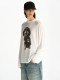 SMIIILE Lycel Tiansi White Micro-Transparent Long Sleeve T-Shirt Dachshund Print Casual Ragnant Sleeve Loose Top