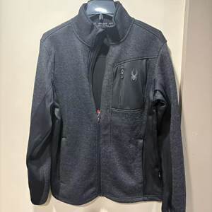 
SPYDER/Spider Men's Spring and Autumn Embroidered Label Plus Velvet Warm Outdoor Sports and Leisure Stand Collar Knitted Jacket