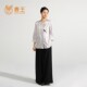 Deer King 25 spring and summer new women's round neck 100 mulberry silk top lace and quarter sleeve printed cardigan XS3068
