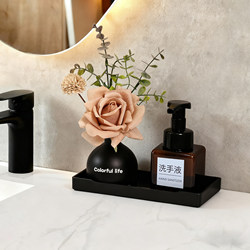 High-End Model House Aromatherapy Bathroom Artificial Plant Sink Decoration Hand Sanitizer Tray Set Bathroom Decoration