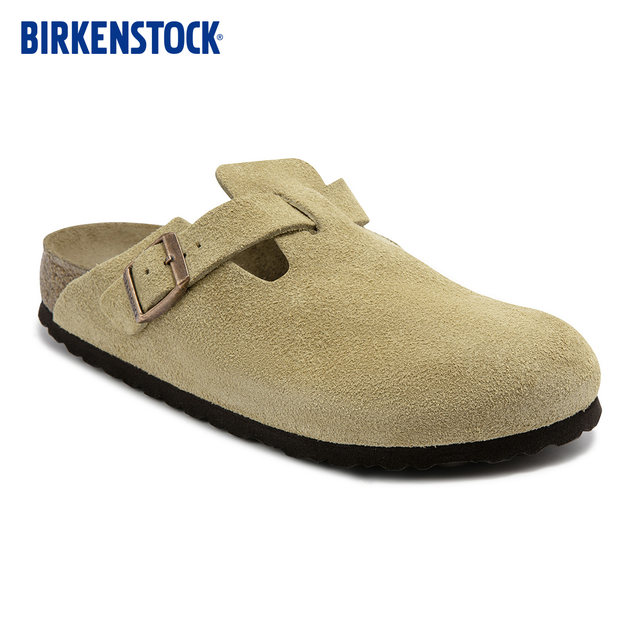 BIRKENSTOCK Birkenstein imported new products for men and women cowhide suede Boston bag-toe slippers
