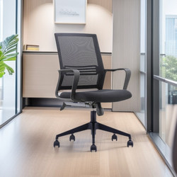 Guangshijie Home Computer Chair Is Comfortable for Long Sitting, Suitable for Dormitory Students, Mesh Fabric, Adjustable Height, Swivel Chair with Lumbar Support and Backrest, Office Chair