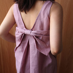 
Jinshu Pure linen French lazy design vest dress V-neck slim and cool skin-friendly A-line umbrella skirt