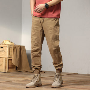 Men's micro -bomb autumn and winter new trendy slim leisure classic small foot sports outdoor bouquet ninetep pants
