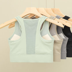 Front Zipper Sports Bra for Women, Shock-Proof, High-Intensity Fitness Bra, Running, Large Size, All-In-One Yoga Mesh Vest