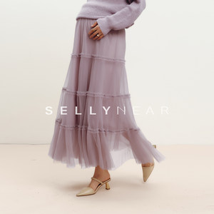 
SELLYNEAR maternity skirt spring 2026 new fashion temperament gentle mesh pleated A-line skirt short skirt
