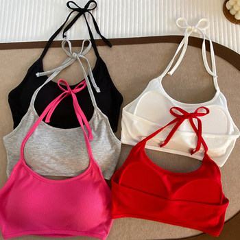 
Vacation style strap halter neck small inner mat with chest pad