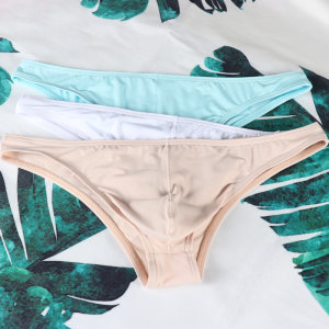 3 packets of men's underwear half -bag hip ice silk sexy triangle youth one -piece low -waist tight -drying trousers