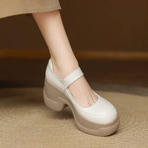 
British style casual wedge loafers for women summer new breathable and comfortable women's shoes increased thick sole fashion sandals