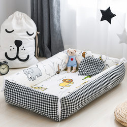 Cross-border foldable crib mid-bed portable high-side protective baby bed breastfeeding parent-child bed anti-pressure sleeping bed