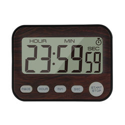 New 24-Hour Wood Grain Timer Countdown Alarm Clock Student Kitchen Timer Manager Reminder