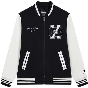 
Xtep Jacket Men's Autumn and Winter American Retro Couple Baseball Sweater Warm Cotton Clothes Loose Sportswear Women