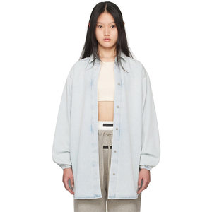 
Fear of God multi-line Essentials high street fog solid color lapel button men's and women's denim shirt jacket
