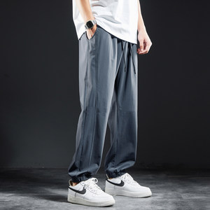 
Sports pants men's summer ice silk pants stretch cool loose leggings plus fat plus size quick-drying fat pants