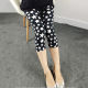 Summer Star Print Thin Cropped Pants for Women's Stretch Milk Wire Tight Leggings Slim Mid-Electric Pants K1590