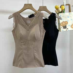 
2025 Autumn and Winter New Light Plastic Lace Warm Vest Ginger Fever Bra Free Slimming Underwear Body Shaping