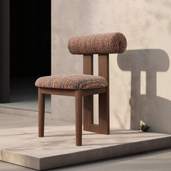 Andy Solid Wood Dining Chair, Home-Use Ash Wood Chair, French Style Hippo Chair, Dining Table Chair, Vintage Style Makeup Stool, Backrest Chair