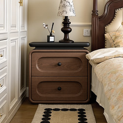 Vintage Bedside Table 2026 Hot Sale Small Household Bedroom Antique Style Solid Wood Bedside Storage Cabinet No Installation Required