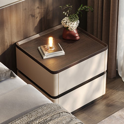 Solid Wood Bedside Table 2026 Hot-Selling Home Bedroom Italian-Style Minimalist Storage Cabinet Small Luxury High-End Bedside Cabinet