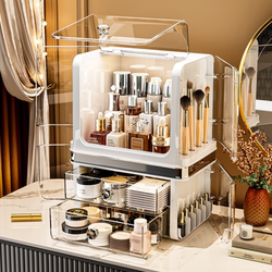 Cosmetic Storage Box, Household High-End Large-Capacity Jewelry Box, Integrated Desktop Skin Care Product Dressing Table Storage Rack