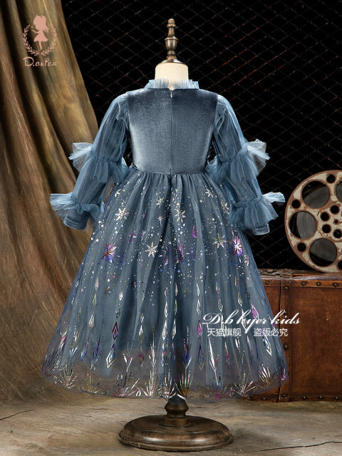 Hi!Fish Girls Elsa Princess Dress Spring and Autumn Children's Dress ...