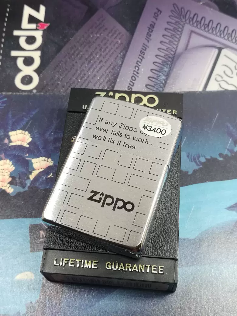 全新Zippo，1989年镀铬热转印小斜底平底之宝原装正品打火机89年-Taobao