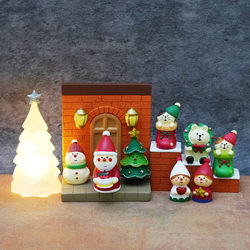 Zakka Japanese-Style Cat Star Wish Christmas Cute Santa Claus Snowman Reindeer Figurine Miniature Decoration Gift