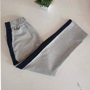 Customized elementary and middle school students' school uniform pants pure cotton sports casual trousers light gray hidden blue wide bar student school pants